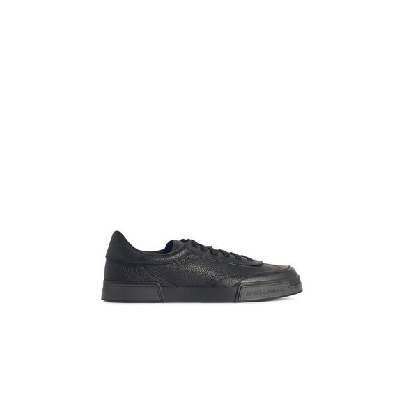 Dolce Gabbana ´Portofino´ Black Leather Sneakers Men Shoes